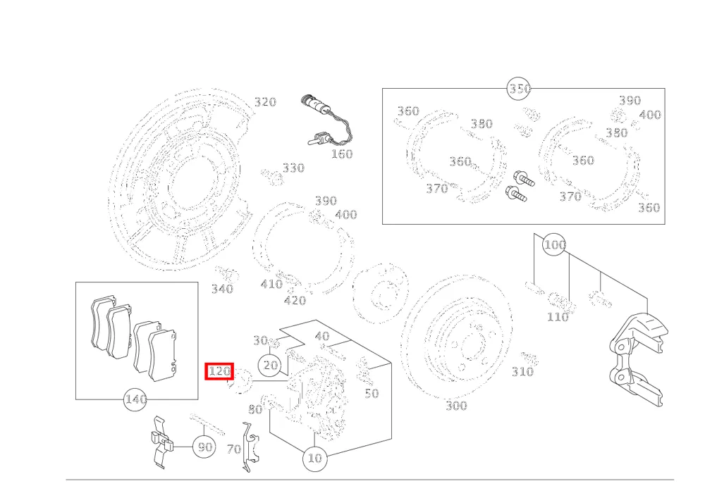 Ремкомплект манжеты суппорта для CL 216, S 221 и SL 230 Mercedes-Benz A0004217486