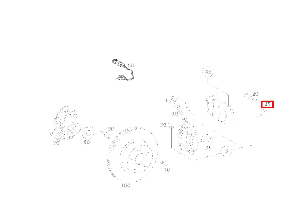 Комплект распорных пружин суппорта передней оси Mercedes-Benz A0004219091