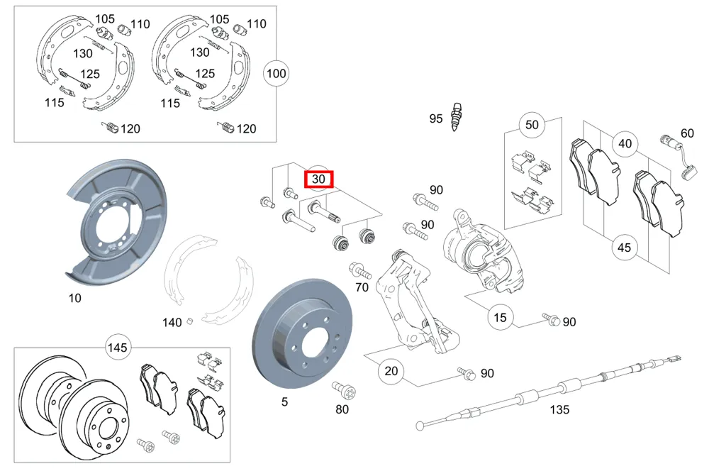 Комплект деталей направляющей втулки Bosch для Sprinter 906 Mercedes-Benz A0004230563