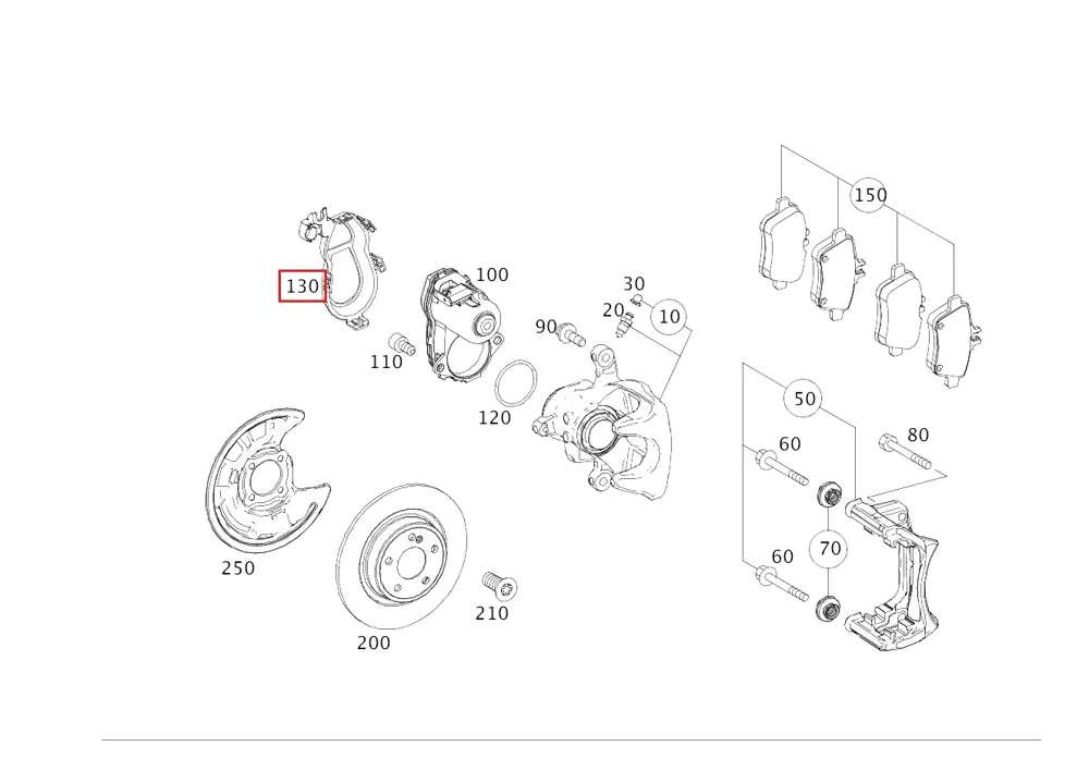 Тормозная колодка для GLE купе, GLS и GL-класса Mercedes-Benz A0004239801