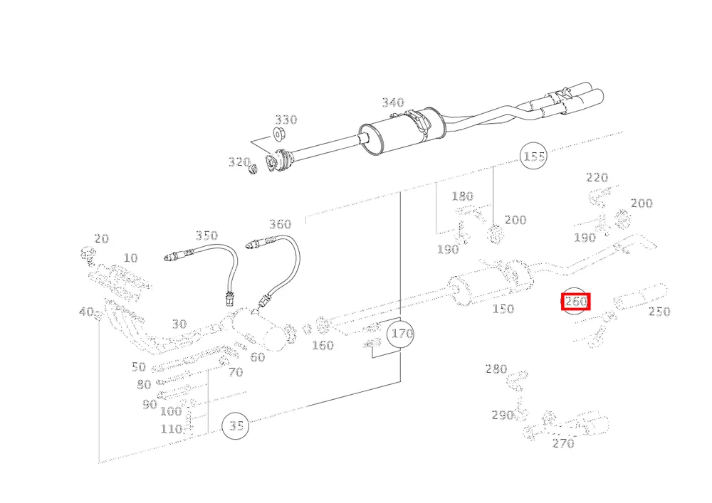 Крепёж насадки выхлопной трубы правый Mercedes-Benz A0004900027