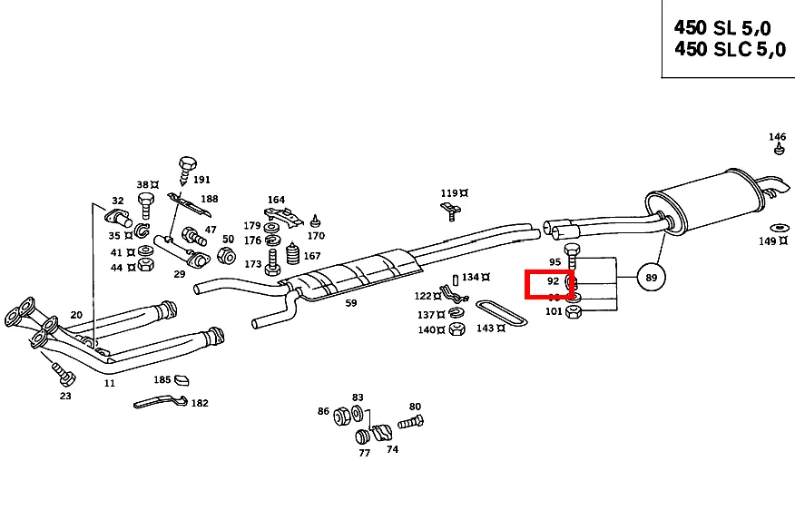 Хомут SLC R107, W114, SE W116 Mercedes-Benz A0004900341