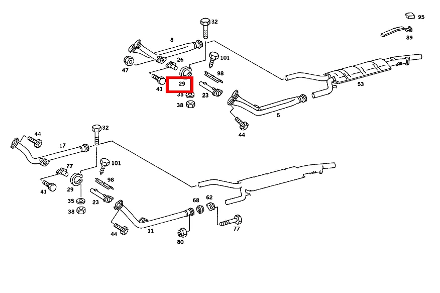 Хомут для SLC-класса 107 Mercedes-Benz A0004900441