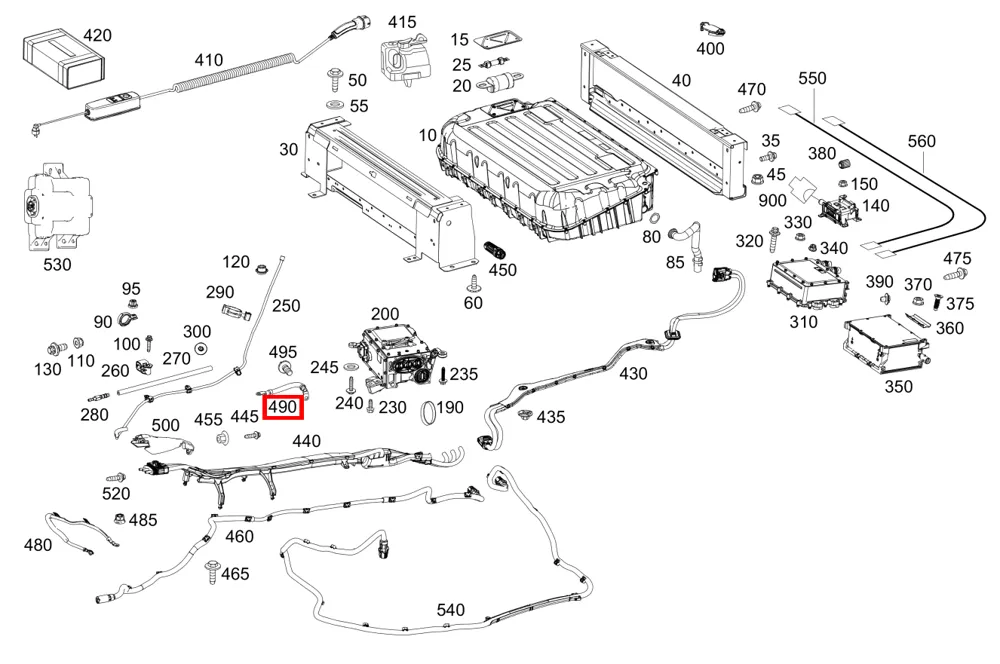 Провод выравнивания потенциалов для M W166 Mercedes-Benz A0005401364