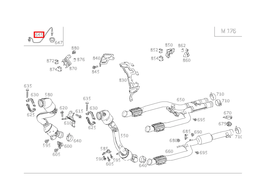Лямбда-зонд правый после катализатора для S W222 Mercedes-Benz A0005421100