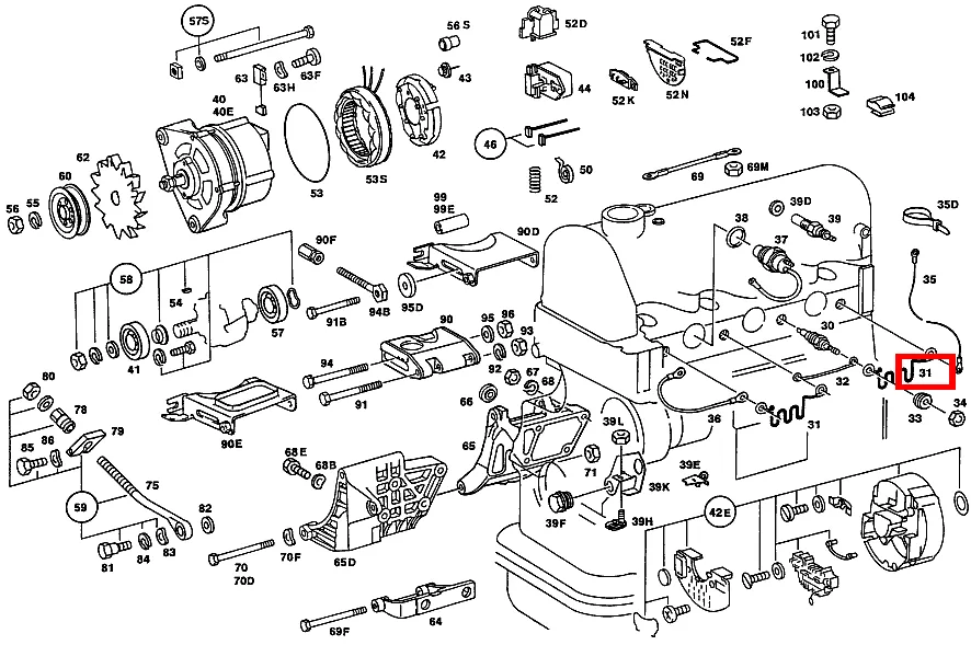 Шина токопроводящая для /8 W115 Mercedes-Benz A0005458018