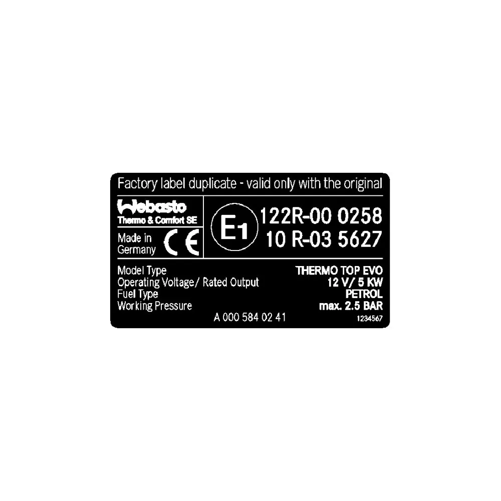 Фирменная табличка Mercedes-Benz A0005840241