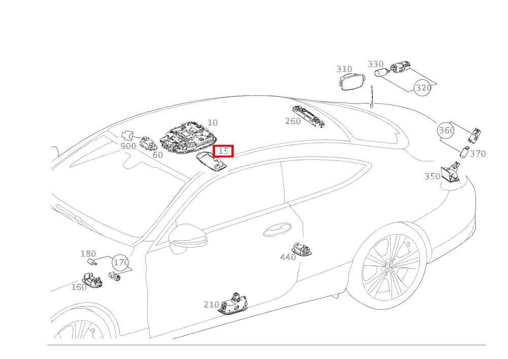 Футляр для очков в потолке Mercedes-Benz A0006900800