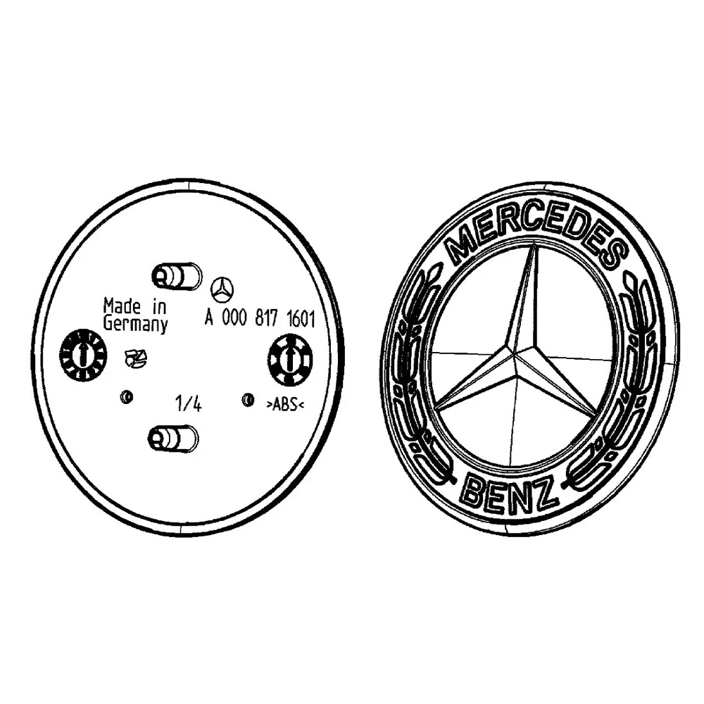 Эмблема бампера для B-класса 242 Mercedes-Benz A0008171601