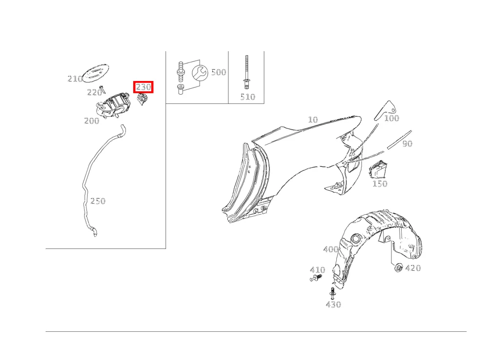 Привод замка лючка бака для SLK и SLC-класса 172 Mercedes-Benz A0008202303