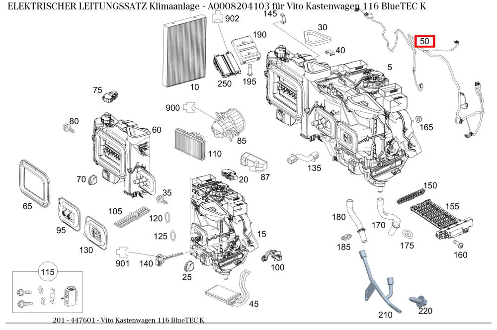 Жгут проводов кондиционера для 190 W201 Mercedes-Benz A0008204103