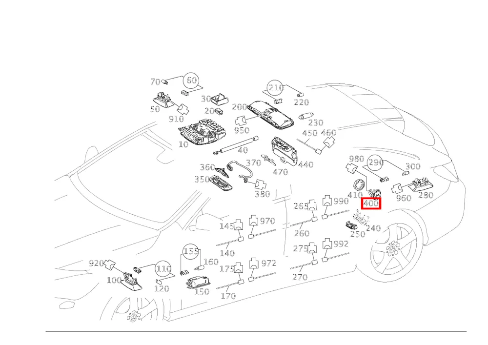 Розетка багажника левая Mercedes-Benz A0008205205