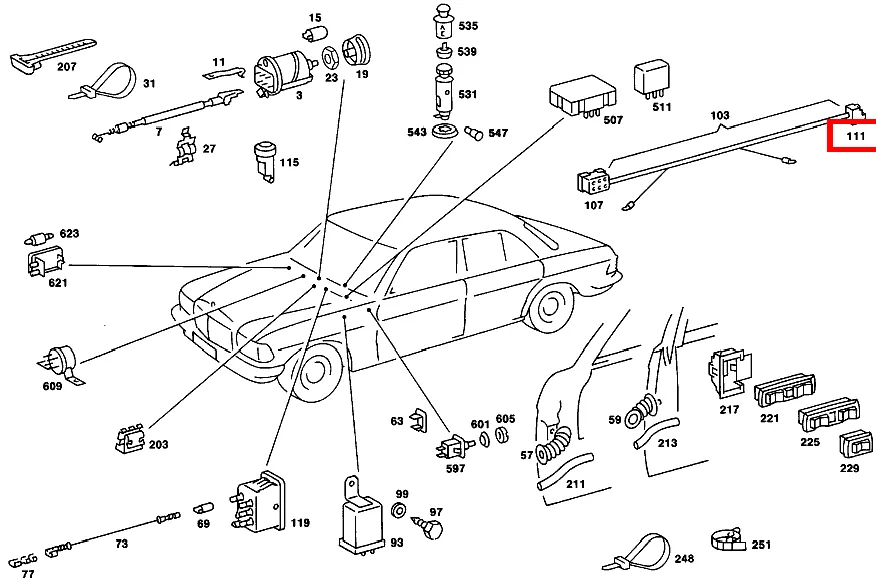 Корпус разъёма кнопки обогрева стекла для SE-класса 116 Mercedes-Benz A0008212326