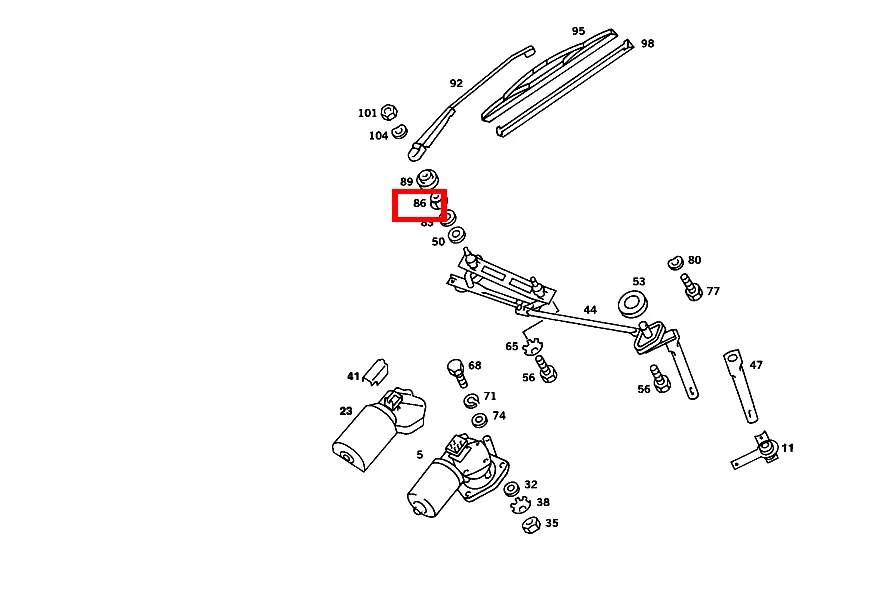 Гайка рычага стеклоочистителя для SLC-класса 107 Mercedes-Benz A0008242872