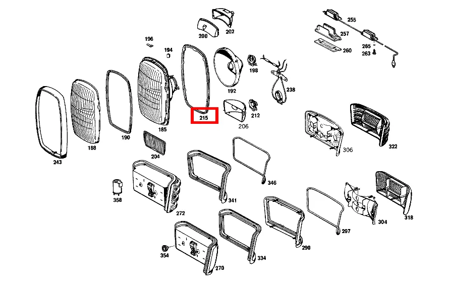 Уплотнительная рамка для Strich Acht 115 Mercedes-Benz A0008265880