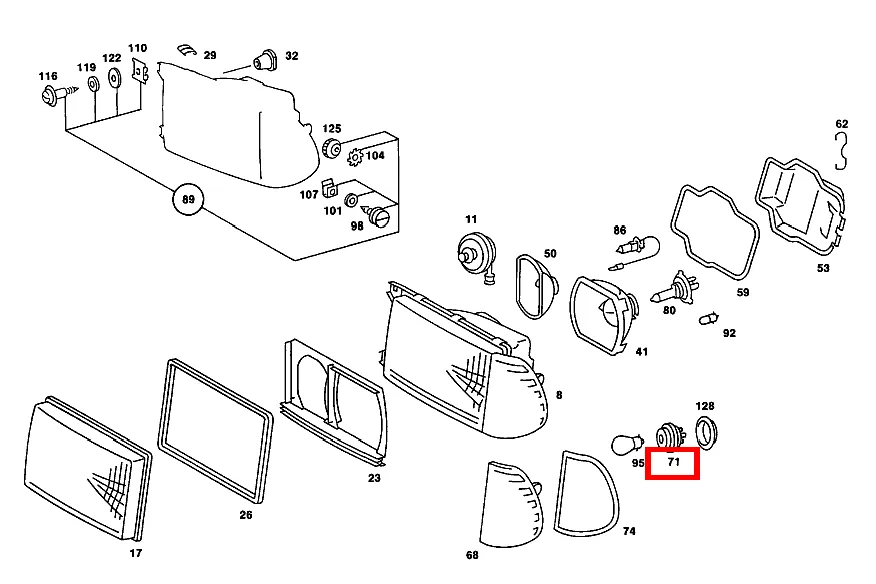 Патрон указателя поворота Hella для E-класса 123 Mercedes-Benz A0008267582