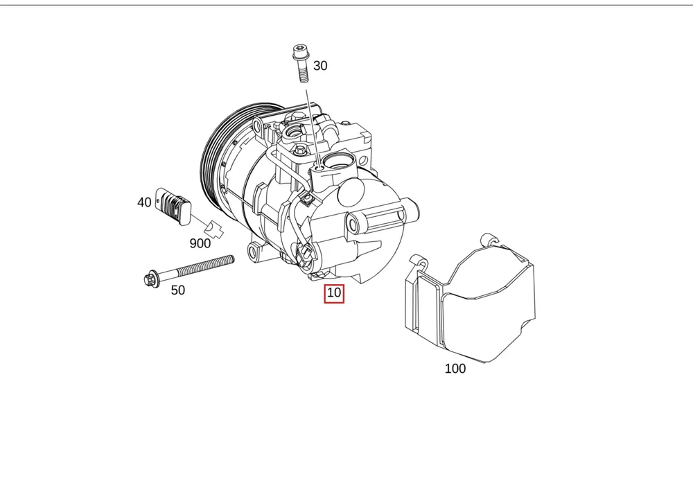 Компрессор кондиционера для EQS, EQE Mercedes-Benz A0008308104