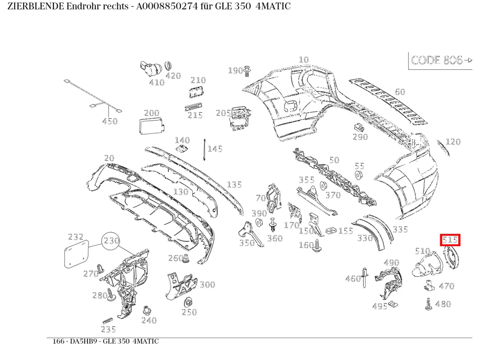 Декоративная накладка Mercedes-Benz A000885027464