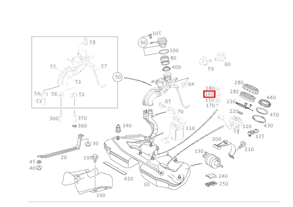 Резиновая втулка крепления бака Mercedes-Benz A0009872243
