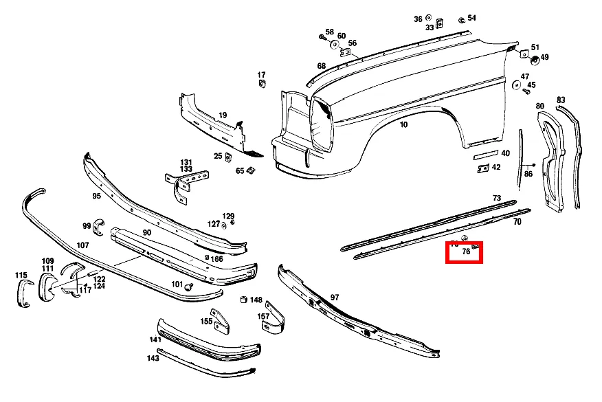 Кнопка для Strich-Acht W115 Mercedes-Benz A0009886081