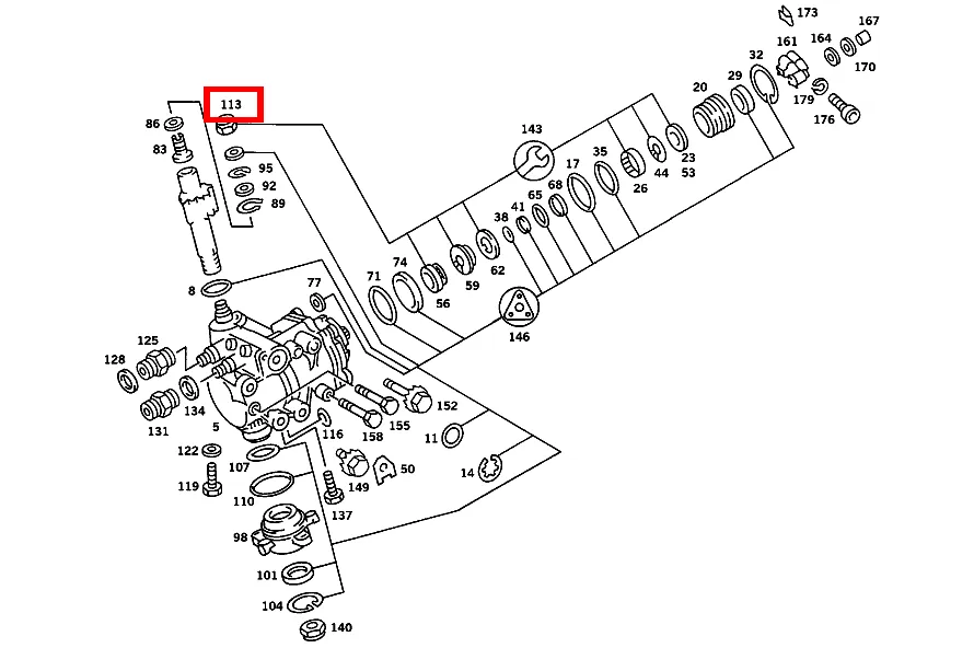Гайка рулевого вала M12x1,5 Mercedes-Benz A0009904050