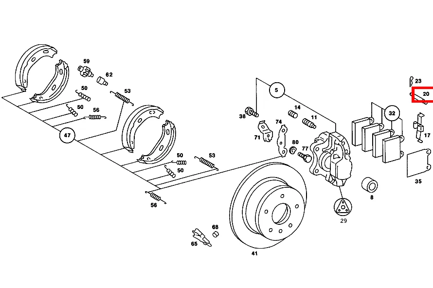 Фиксирующий палец Bendix для SLC 107, SE 126 и E 123 Mercedes-Benz A0009912660