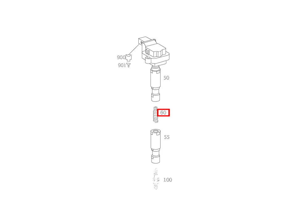 Пружина SLK 171, SLK/SLC 172, C 204 Mercedes-Benz A0009936805