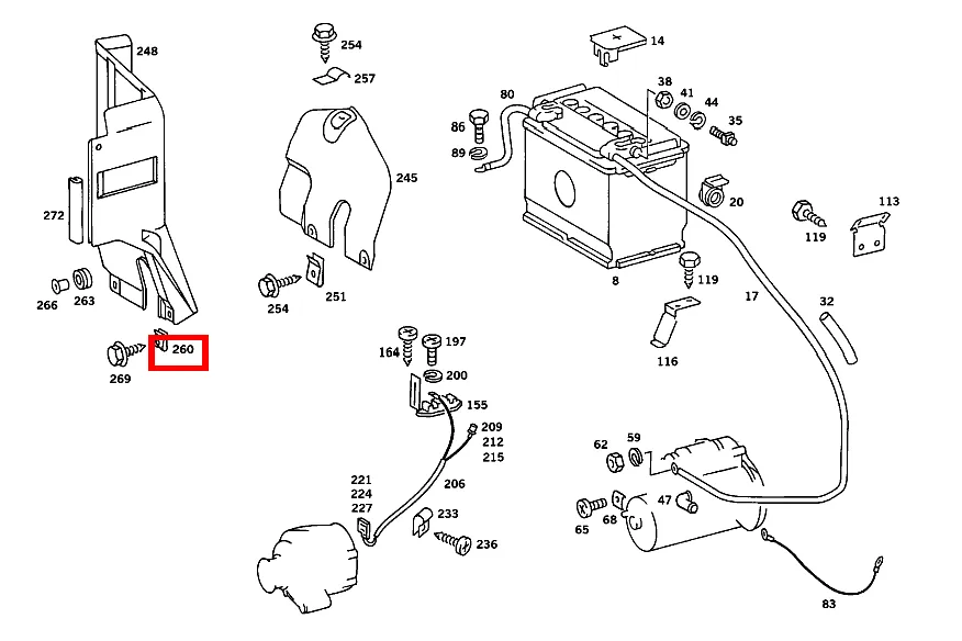 Фиксатор колпачка бампера левый и правый для E 123 и G 463 Mercedes-Benz A0009947645