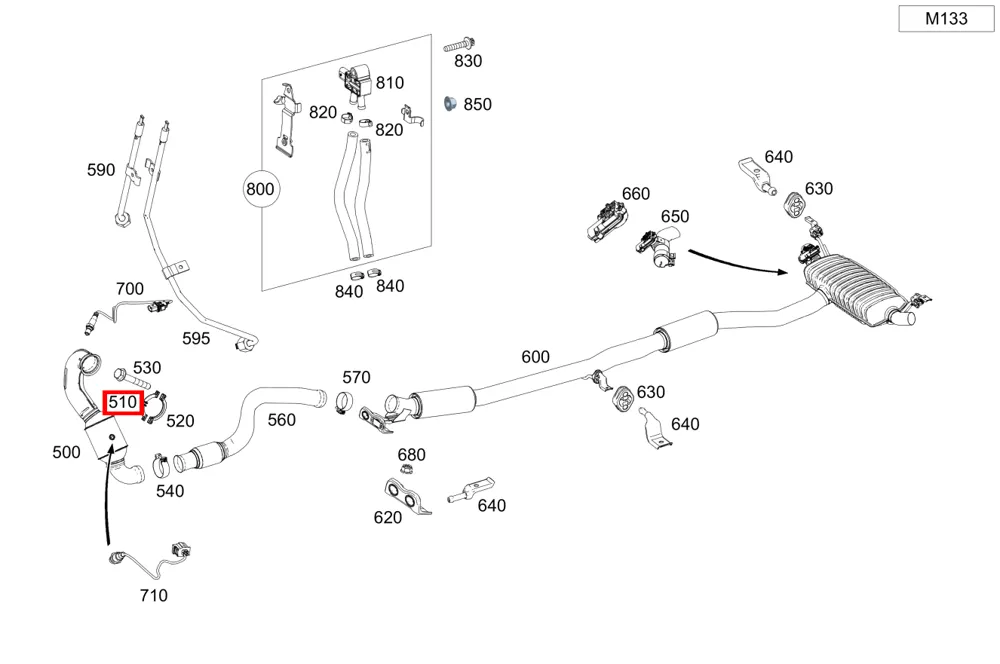 Профильный хомут выхлопной системы Mercedes-Benz A000995223305
