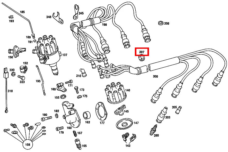 Проходная втулка для SEL 109 8 114 и E 124 Mercedes-Benz A0009972981