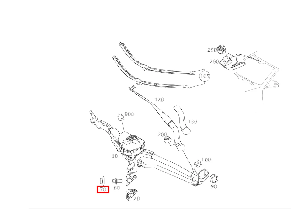 Заглушка перегородки 10 мм средняя Mercedes-Benz A0009973320