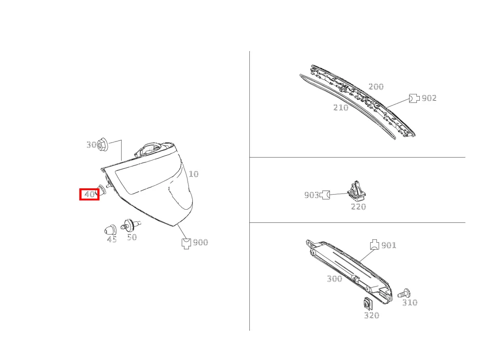 Эластомерная опора крепления заднего фонаря для SL R231 Mercedes-Benz A0009980842