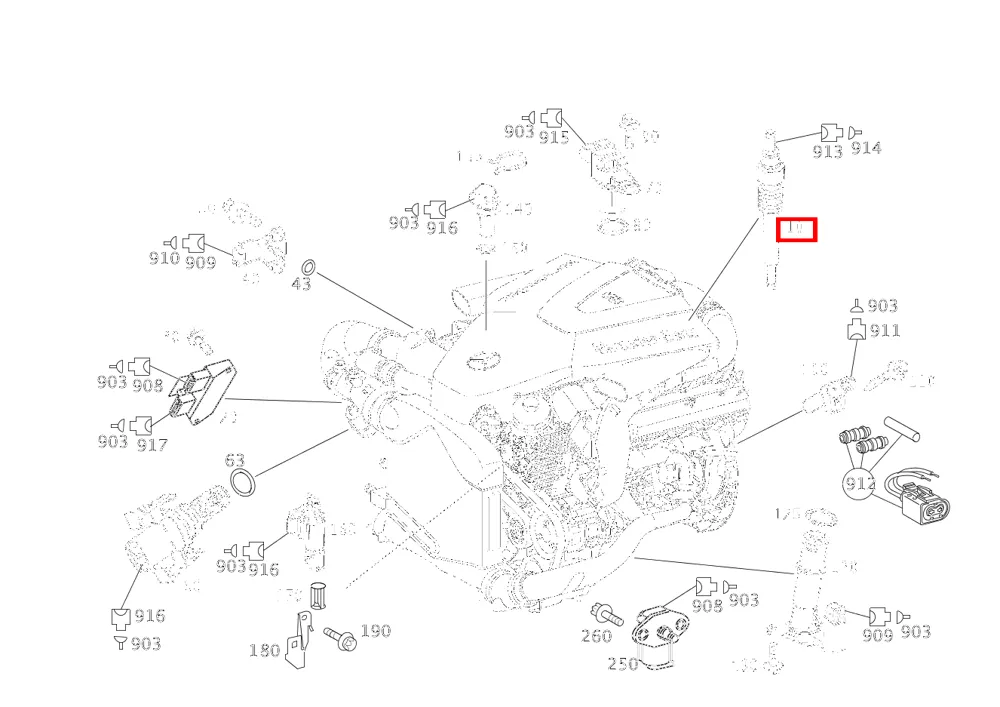 Штифтовая свеча накаливания Mercedes-Benz A0011594801