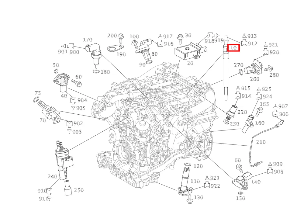 Свеча накала Mercedes-Benz A001159710164