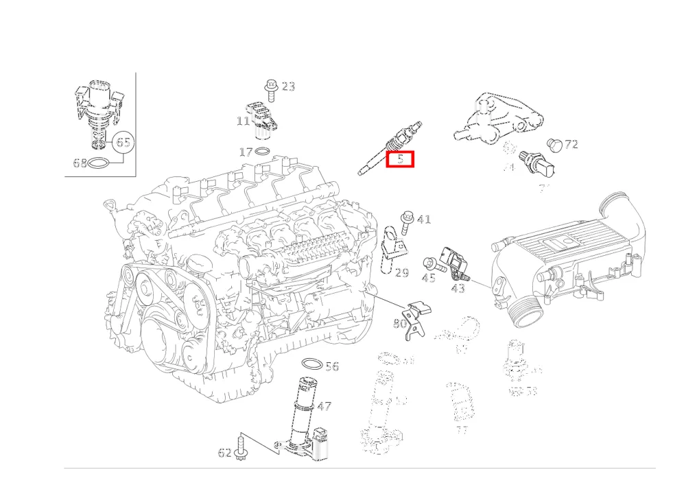 Свеча накаливания для C-Klasse W203 Mercedes-Benz A0011597501