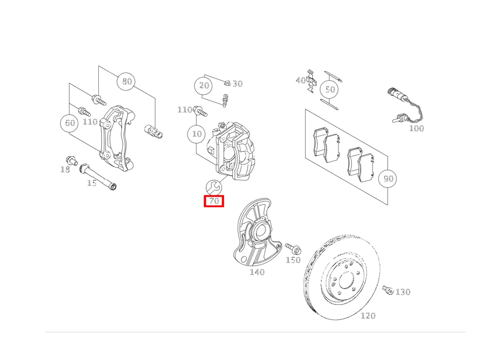 Ремкомплект пыльника суппорта для SLK R171, CLK W209 Mercedes-Benz A0014210786
