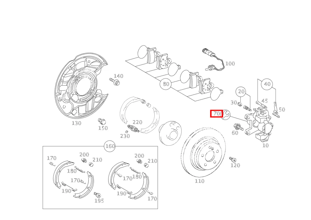 Ремкомплект пыльника суппорта для SLK R171, CLK W209 Mercedes-Benz A0014210886