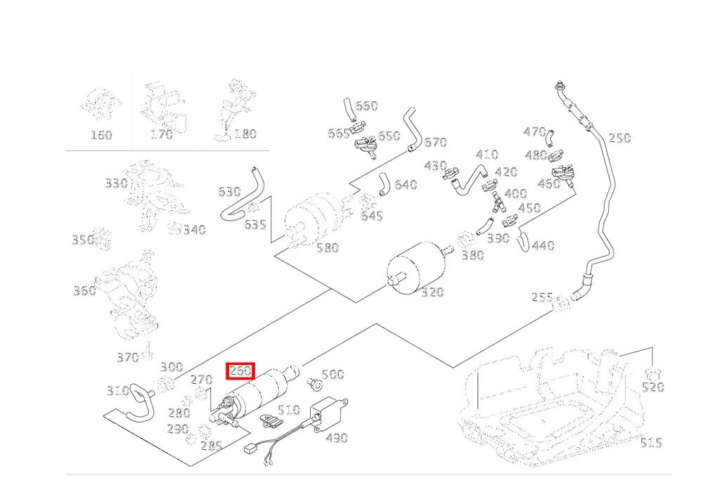 Дополнительный насос для CL W215, S W220, SL R230 Mercedes-Benz A0014701294