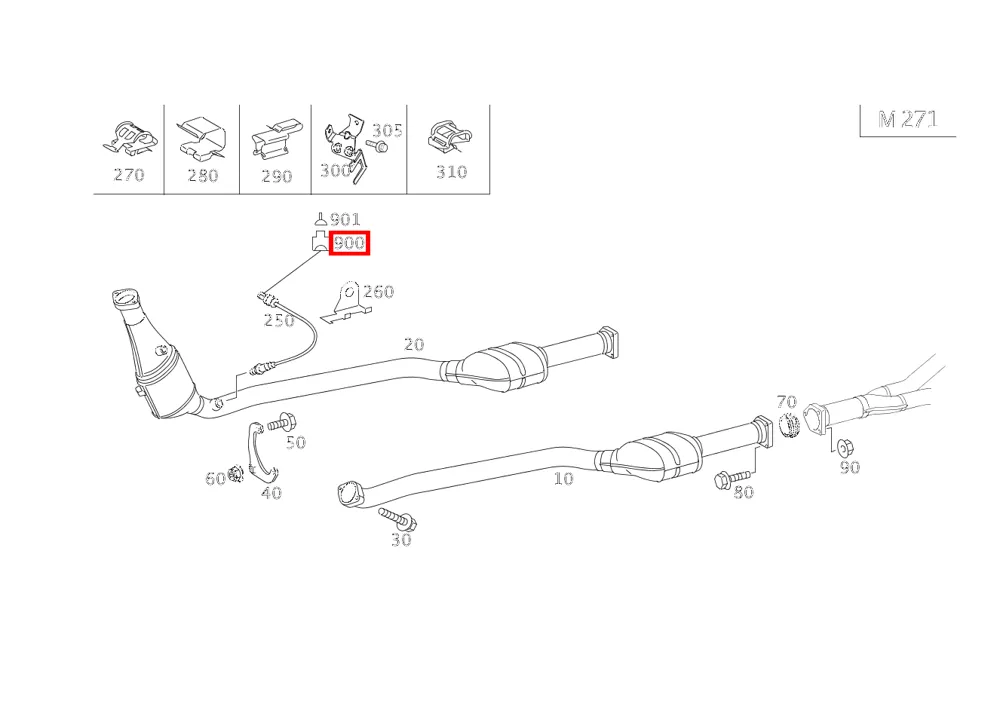 Разъём лямбда-зонда после катализатора левый Mercedes-Benz A0015402481