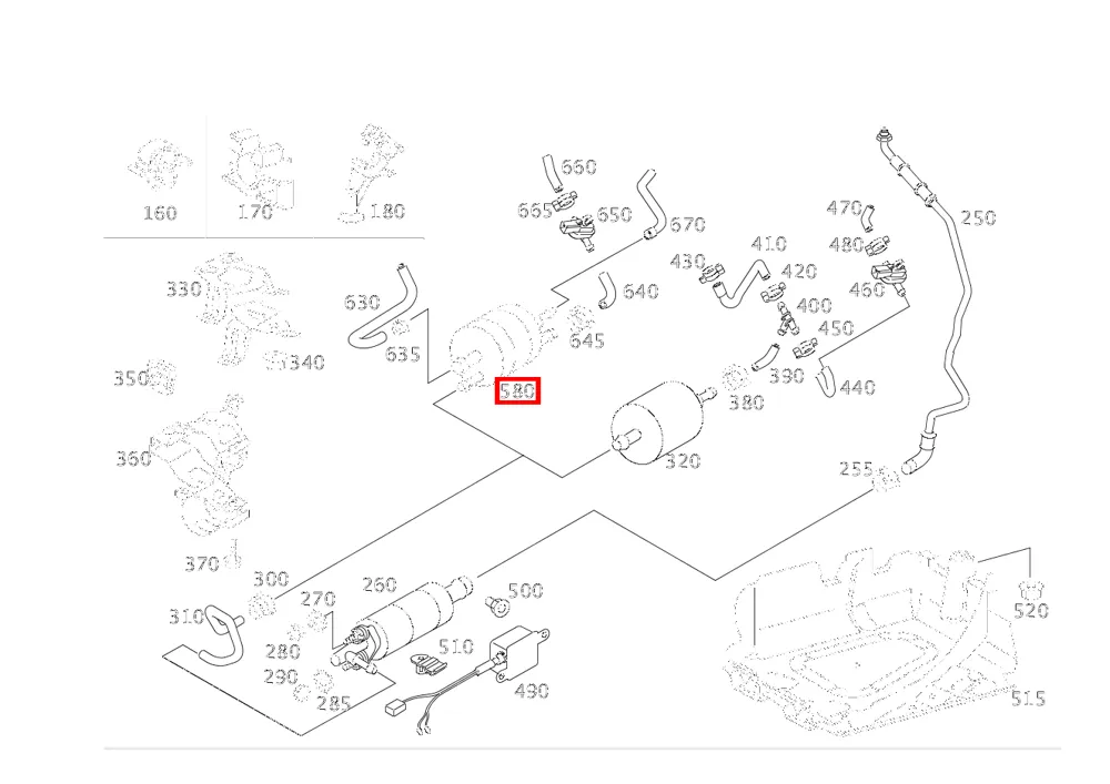 Топливный фильтр для CL C215, S W220, SL R230 Mercedes-Benz A0024775701