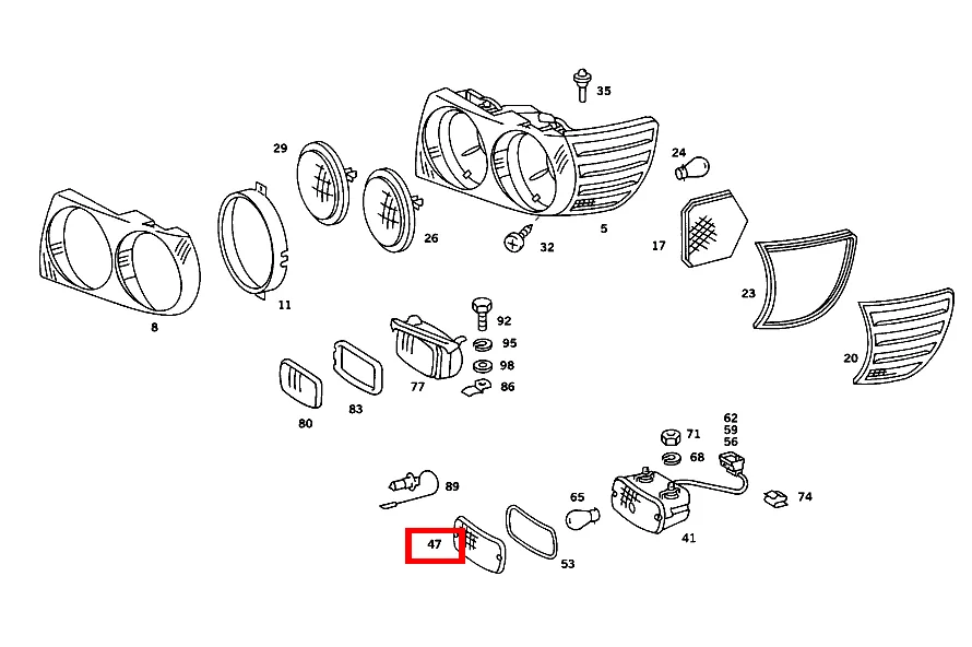 Стекло правое для SLC C107 Mercedes-Benz A0028261890