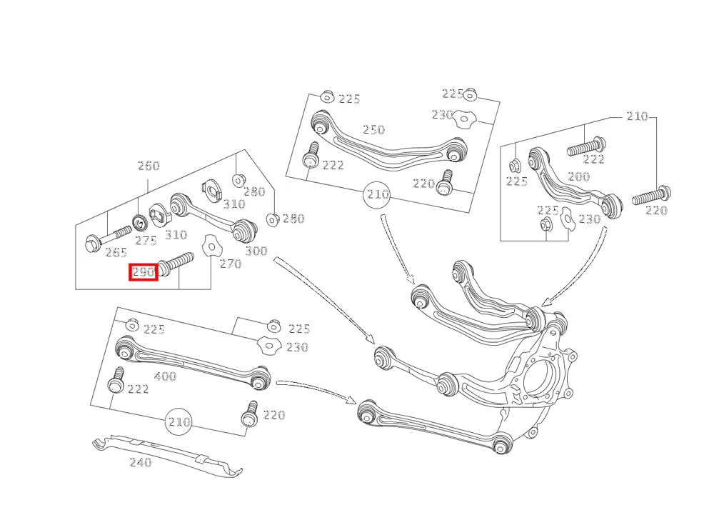 Винт тяг к подрамнику M12x1,5x85 для CL 216 и S 221 Mercedes-Benz A0029907005