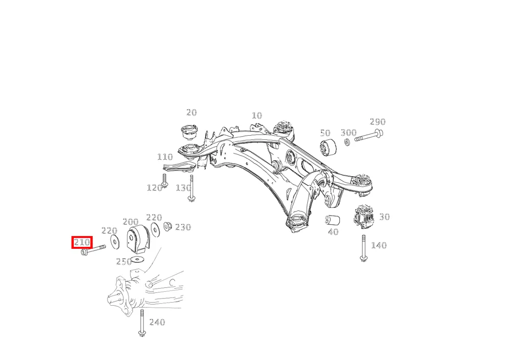 Винт опоры заднего моста M14x1,5x92 для C 204 и GLC 253 Mercedes-Benz A0039902805