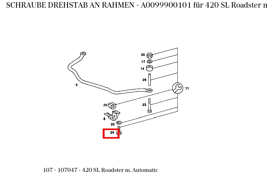 Болт кронштейна глушителя Mercedes-Benz A0099900101