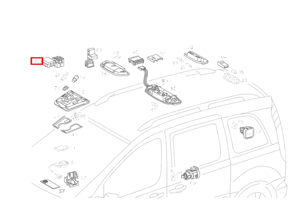 Разъем датчика салона E15.TF, 4-pin, RK2.5 для Vaneo W414 Mercedes-Benz A0115455128