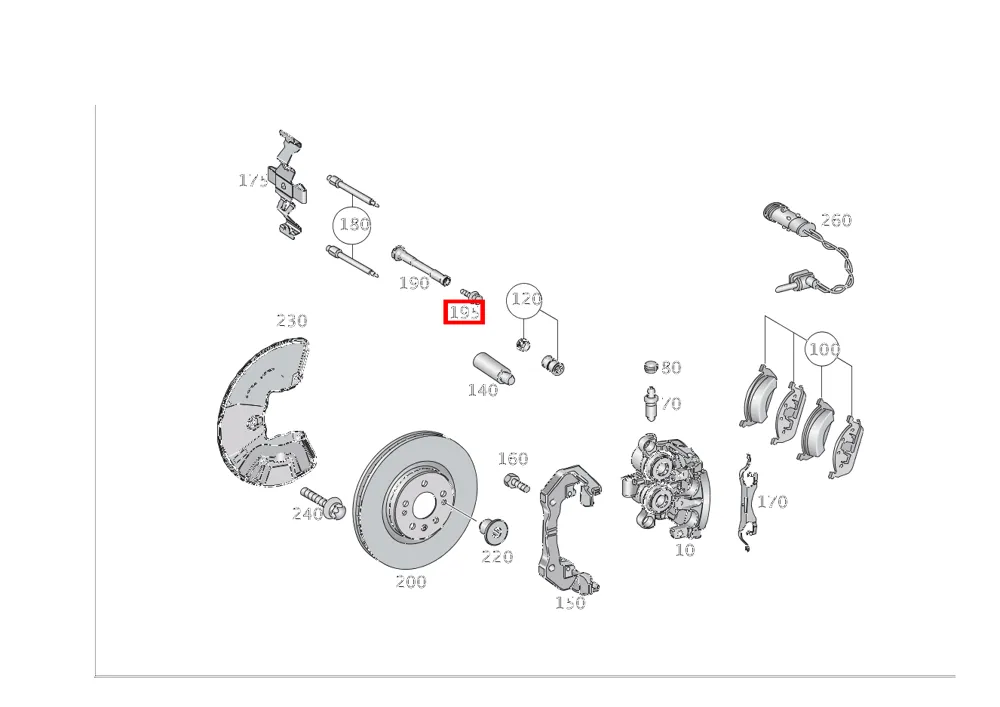 Болт тормозного суппорта левый и правый Mercedes-Benz A0169900601