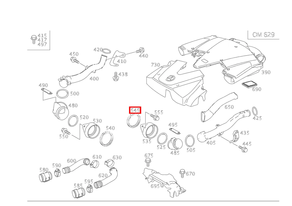 Плоская прокладка левая для E-класса 211 Mercedes-Benz A0179975745