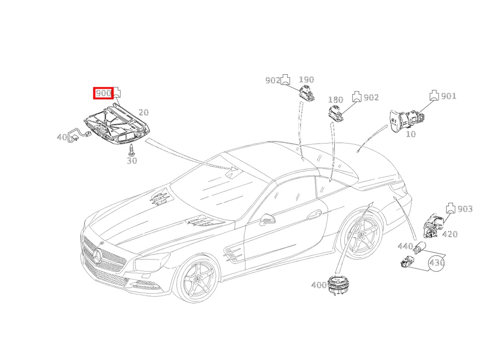 Разъём потолочного блока 3-контактный для SL-класса 231 Mercedes-Benz A0395456728