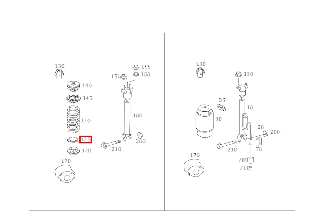 Винтовая пружина Вставная пружина для класса M 164 R 251 Mercedes-Benz A1643240084