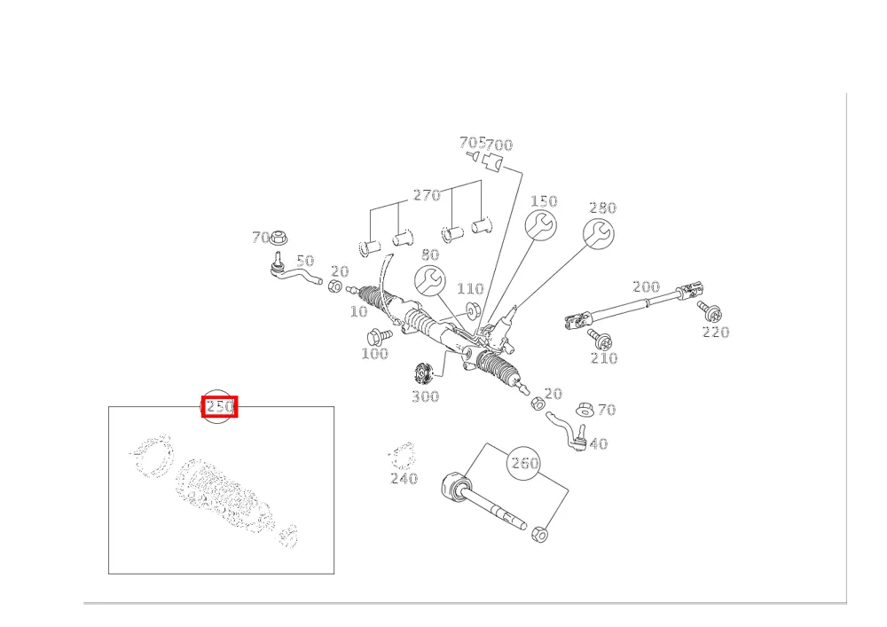 Комплект деталей манжеты Ts для класса M 164 R 251 Mercedes-Benz A1644600096